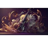 Diamond Painting Adulti Grandi Dimensioni Violino di fiori 5D Kit per Pittura Diamanti Completo,DIY Musica sognante Diamond Art Painting Kit,Quadrato Strass Ricamo Mosaico Pittura Diamante 100x200cm