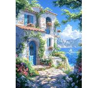 Diamond Painting Adulti Kit, Muro Della Città 5D Diamond Painting Kit Completo, DIY Bambini Mosaico Arte, Completo per Ricamo a Punto Croce Artigianale, Decorazioni Parete Camera 90x120cm G362