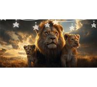 Diamond Painting Adulti Leone Diamond Painting Leopardo Pittura A Diamante Quadri con Perline, DIY Diamantini Crystal Art Artigianale Kit Pittura con Diamanti per Decorazione da Parete 60x120cm G6-440