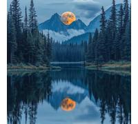 Diamond Painting Adulti Luna, 5D Diamond Painting Kit Completo Albero, Rotondo Pittura a Diamante, DIY Quadri con Perline Kits, Diamantini Crystal Art, Decorazione da Parete, Regalo, 100x100cm 0-8145