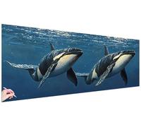 Diamond Painting Adulti Oceano Kit Diamond Painting Grandi Dimensioni 120x40cm 5D Pittura Diamante Balena Strass Ricamo Punto Croce Kit Passatempo per Adulti per Regalo Donna Decorazioni Casa W-21