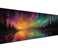 Diamond Painting Adulti Paesaggio Diamond Painting Aurora 5D Diamonds Paintings Kit Pittura Diamante DIY Punto Croce Ricamo Pittura Per Principianti Paintings, Casa Parete Decorazioni 50x100cm YZ-451