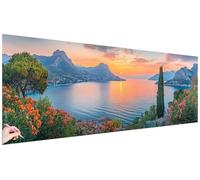 Diamond Painting Adulti Paesaggio Kit Diamond Painting Grandi Dimensioni 120x40cm 5D Pittura Diamante Tramonto Strass Ricamo Punto Croce Kit Passatempo per Adulti Regalo Donna Decorazioni Casa V-58