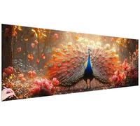 Diamond Painting Adulti Pavone Kit Diamond Painting Grandi Dimensioni 120x40cm Fai Da Te Pittura Diamante Fiore Strass Ricamo Punto Croce Kit Passatempo per Adulti Regalo Donna Decorazioni Casa X-04