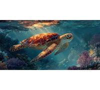 Diamond Painting Adulti tartarughe marine Pittura Diamante Grandi Dimensioni Animali Diamond Art Kit 5D Diamantini Crystal Art Kit Pittura Diamante, Regalo Donna, Decorazione da Parete, 70x140cm s-83