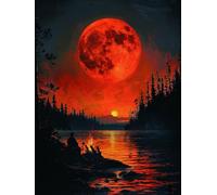 Diamond Painting Adulti Tramonto, 5D Diamond Painting Kit Completo Paesaggio, Disegni con Perline da Attaccare, Fai Da Te Diamante Crystal Art Kit Completo, per Decorazione Casa Regalo 60X80cm R-1127