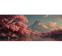 Diamond Painting Albero, 5D Diamond Painting Kit Completo Monte Fuji, DIY Disegni con Perline da Attaccare, 5D Quadri con Perline Kits, Passatempo per Adulti, Decorazioni Primavera, 110x50cm 3-2208