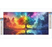 Diamond Painting Albero Della Vita Diamond Painting Adulti Colore 90x180cm Grandi Dimensioni Pittura Diamante Kit, 5D DIY Diamantini Crystal Art Ricamo a Punto Croce Kits, Decorazioni Casa G1-861