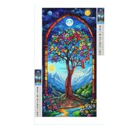 Diamond Painting Albero Della Vita Diamond Painting Adulti Luna 20x40cm Grandi Dimensioni Pittura Diamante Kit, 5D DIY Diamantini Crystal Art Strass Ricamo a Punto Croce Kits, Decorazioni Casa G1-1262