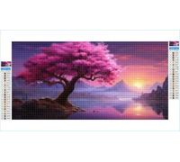 Diamond Painting Albero Della Vita Diamond Painting Adulti Montagna 20x40cm Grandi Dimensioni Pittura Diamante Kit, 5D DIY Diamantini Crystal Art Ricamo a Punto Croce Kits, Decorazioni Casa G1-871