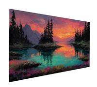 Diamond Painting Albero Diamond Painting by Numbers 80x160cm, Fai Da Te Kit Punto Croce Pittura Diamante Vista lago, 5D Diamantini Crystal Art Dipingere Con I Numeri per Decorazioni Casa JXL-11617