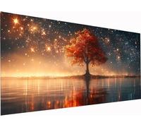 Diamond Painting Albero Grandi Dimensioni XXL 60x30cm, 5D Diamond Painting Kit Completo Cielo Stellato, DIY Quadri con Perline Ricamo a Punto Croce Kit, per Decorazioni Casa, Regalo Donna Y-7816