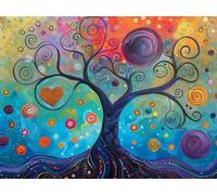 Diamond Painting Amore, 5D Diamond Painting Kit Completo Albero 90x150cm, Pittura Diamante Crystal Art Artigianale Kit, Diamante Disegni con Perline da Attaccare Strass Ricamo a Punto Croce, Model678