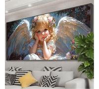 Diamond Painting Angelo Diamond Painting Adulti Grandi Dimensioni Ragazza, DIY 5D Crystal Art Kit Completo,Pittura Diamante Adulti Ricamo a Punto Croce per Decorazioni Parete Regalo 125x50 cm Z0-368