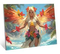 Diamond Painting Angelo Diamond Painting Kit Completo, Fiore Pittura Diamante, Strass Ricamo a Punto Diamantini Crystal Art Passatempo per Adulti Bambina, Decorazioni per Casa Regali 70x50 cm H-8706