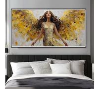 Diamond Painting Angelo Square Drill Grande Diamond Painting Kit Completo Ali Dorate Quadri con Perline per Adulti 80x40 cm, 5D Quadrati Pittura Diamante Crystal Art per Decorazioni da Parete (WL178)