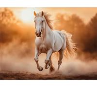 Diamond Painting Animale Cavallo, Diamond Painting Kit Completo, Fai Da Te Diamante Pittura Ricamo Kit Bambini, Punto Croce Artigianale Pittura con Diamanti, Adulti Regalo Decor Casa 80x100cm a-35