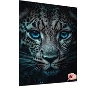 Diamond Painting Animale Diamond Painting Adulti Leopardo Pittura Diamante Kit Passatempo per Adulti, DIY Quadri con Perline Kit Completo 5D Diamantini Crystal Art Pittura per Decor Casa 40x50cm I-16