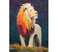 Diamond Painting Animale Diamond Painting Bambina Leone, Passatempo per Adulti Kit con Perline Quadrate, 60x80cm DIY Strass Ricamo a Punto Croce Pittura a Diamante, Decorazioni Casa, Regalo -TL3127
