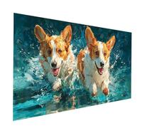 Diamond Painting Animale Diamond Painting by Numbers 70 x 140 cm, Fai Da Te Kit Punto Croce Pittura Diamante Cane, 5D Diamantini Crystal Art Dipingere Con I Numeri per Decorazioni Casa, Regalo JXL8996