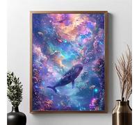 Diamond Painting Animale, Diamond Painting Kit Completo Balena Pittura Diamante Bambina e Adulti, Diamantini Crystal Art Kit Mosaico, Hobby Creativi Adulti per Decorazione, Regalo 40x50cm JPF 9-3