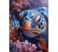 Diamond Painting Animale, Tartarughe Marine Diamond Painting Adulti 5D DIY Diamantini Crystal Art Ricamo a Punto Croce Artigianale Principiante Kit per Casa Decorazioni Parete 30x40cm -zjn2506SE