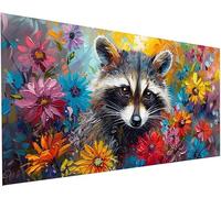 Diamond Painting Animali 5D Pittura Diamante Painting Adulti kit Completo Accessori Fiori DIY Diamantini Crystal Art Bambini Mosaico Ricamo Pittura a Diamond per Decorazioni Parete 80x160cm S-535