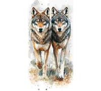 Diamond Painting Animali Lupi, Diamond Painting Kit Completo, Pittura Diamante Bambina e Adulti, Diamantini Crystal Art kit Mosaico, Regalo Hobby Creativi Adulti, Decor per Casa e Pareti 80x160cm Q229