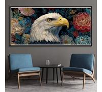 Diamond Painting Aquila, 5D Diamond Painting Kit Completo Fiori per Adulti 50x100cm, DIY Round Full Drill Diamantini Crystal Art Disegni con Perline da Attaccare per la Decorazione Casa (RD167)