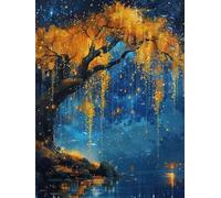 Diamond Painting Astratto Diamond Painting Bambina Albero, Passatempo per Adulti Kit con Perline Quadrate, 90x120cm DIY Strass Ricamo a Punto Croce Pittura a Diamante, Decorazioni Casa, Regalo -TL56CF