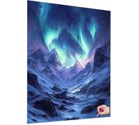 Diamond Painting Aurora Diamond Painting Adulti Montagna Pittura Diamante Kit Passatempo per Adulti, DIY Quadri con Perline Kit Completo 5D Diamantini Crystal Art Pittura per Decor Casa 40x50cm D-07