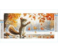 Diamond Painting Autunno Diamond Painting Adulti Scoiattolo 20x40cm Grandi Dimensioni Pittura Diamante Kit, 5D DIY Diamantini Crystal Art Strass Ricamo a Punto Croce Kits, Decorazioni Casa G1-765