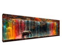 Diamond Painting Autunno, Elefante Diamond Painting Kit Completo, Diamantini Crystal Art Beginners Kit 5D Pittura Diamante Punto Croce Hobby Creativi Adulti, Quadri con Perline 150x50CM Regali G2-301