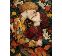 Diamond Painting Bacio, DIY Diamond Painting Kit Completo Amore, 5D Disegni con Perline da Attaccare, Pittura Diamante Adulti, Diamantini Crystal Art Kit, Decorazioni Autunnali, Regalo, 40x50cm 0-5833