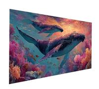 Diamond Painting Balena Diamond Painting by Numbers 80 x 160 CM, Fai Da Te Kit Punto Croce Pittura Diamante Animale, 5D Diamantini Crystal Art Dipingere Con I Numeri per Decorazioni Casa JXL-10797