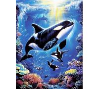 Diamond Painting Balena, Diamond Painting Kit Completo Mondo Sottomarino, Fai Da Te Pittura Diamante Hobby Creativi Adulti, Diamantini Crystal Art Ricamo a Punto Croce Kit, Regalo Donna 40X50cm 0-6146