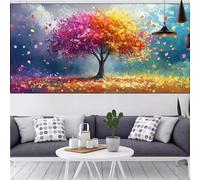 Diamond Painting Bambina Albero Diamante Painting Principiante Kit Astratto,5D DIY Strass Diamantini Crystal Art Mosaico RicamoTela Cross Stitch Adulti Artigianale kit,Decorazione 75x150cm CQ-586