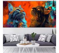 Diamond Painting Bambina Gatto Diamante Painting Principiante Kit Animale,5D DIY Strass Diamantini Crystal Art Mosaico RicamoTela Cross Stitch Adulti Artigianale kit,Decor Regalo Uomo 60x120cm CQ-662