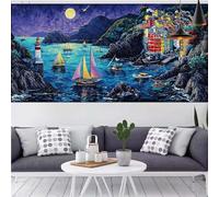 Diamond Painting Bambina Luna Diamante Painting Principiante Kit Barca,5D DIY Strass Diamantini Crystal Art Mosaico RicamoTela Cross Stitch Adulti Artigianale kit,Decor Regalo Uomo 75x150cm CQ-598