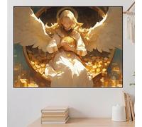 Diamond Painting Bambina Moneta D'Oro Diamond Painting Grandi Dimensioni 70x50cm,2025 Diamantini Crystal Art Disegni con Perline da Attaccare DIY Pittura a Diamante Strass Decorazione Angelo zhad153