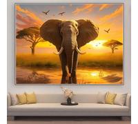 Diamond Painting Bambina Tramonto Diamond Painting Grandi Dimensioni 50x30cm,2025 Diamantini Crystal Art Disegni con Perline da Attaccare DIY 5D Pittura a Diamante Strass Decorazione Africa zhad599