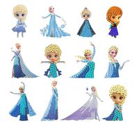 Diamond Painting Bambini - 12 Pezzi 5D Pittura Diamante Adesivi, DIY Kit, Strumenti da Disegno Mosaico per Principianti e Adulti