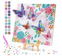 Diamond Painting bambini Diamond Painting Farfalla Kit fai da te per bambini regali per ragazze 6 7 8 9 10 11 anni fai da te ragazze Diamond Painting Farfalle con cornice in legno giocattoli creativi