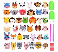 Diamond Painting Bambini Kit Creazione Mosaico Stickers Pittura Diamante 5D Fai Da Te Adesivo Animali Diamantini Crystal Art Mosaici per Bambini Adulti Principianti (39 Pezzi)