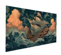 Diamond Painting Barca Diamond Painting by Numbers 30x60CM, Fai Da Te Kit Punto Croce Pittura Diamante Onde del mare, 5D Diamantini Crystal Art Dipingere Con I Numeri per Decorazioni Casa JXL-8211