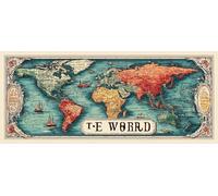 Diamond Painting Blu, 5D Diamond Painting Kit Completo Mappa Del Mondo, DIY Disegni con Perline da Attaccare, 5D Quadri con Perline Kits, Passatempo per Adulti, Decorazioni Primavera, 200x100cm H-9213