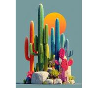 Diamond Painting Cactus Diamond Painting Adulti, Pittura Diamante Flower Diamantini Crystal Art 5D DIY Strass Ricamo a Punto Croce Artigianale per Decorazioni Parete, Regalo Donna 80X110Cm -yym25074Y