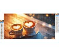 Diamond Painting Caffè Diamond Painting Adulti Cucina 35x70cm Grandi Dimensioni Pittura Diamante Kit Completo, Diamantini Crystal Art, 5D DIY Strass Ricamo a Punto Croce Kits, Decorazioni Casa G1-446