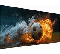 Diamond Painting Calcio Grandi Dimensioni XXL 60x30cm, 5D Diamond Painting Kit Completo Fiamma, DIY Quadri con Perline Ricamo a Punto Croce Kit, per Decorazione per la Casa, Regalo Donna D-3113