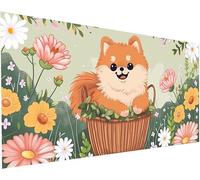 Diamond Painting Cane 5D Pittura Diamante Painting Adulti kit Completo Accessori Fiori DIY Diamantini Crystal Art Bambini Mosaico Ricamo Strass Pittura a Diamond per Decorazioni Parete 80x160cm S-531